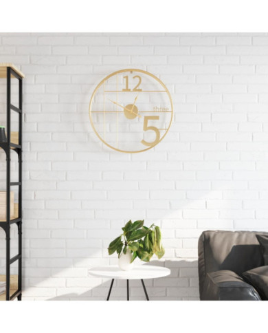 Horloge murale doré Ø50 cm fer | Mobilier & Déco