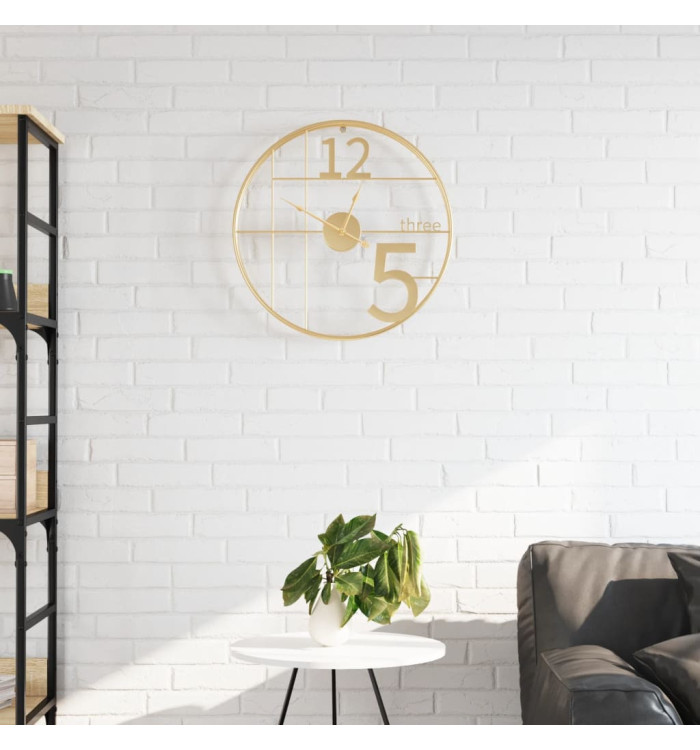 Horloge murale doré Ø50 cm fer | Mobilier & Déco