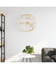 Horloge murale doré Ø50 cm fer | Mobilier & Déco