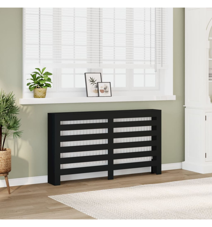 Cache-radiateur noir 149x20x82 cm bois d'ingénierie | Mobilier & Déco