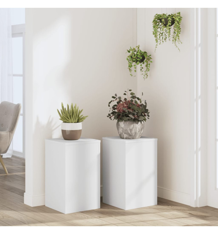 Supports pour plantes 2 pcs blanc 30x30x50 cm bois d'ingénierie | Mobilier & Déco