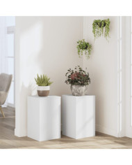 Supports pour plantes 2 pcs blanc 30x30x50 cm bois d'ingénierie | Mobilier & Déco