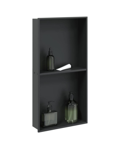Niche de douche noir mat 32x62x9 cm acier inoxydable | Mobilier & Déco