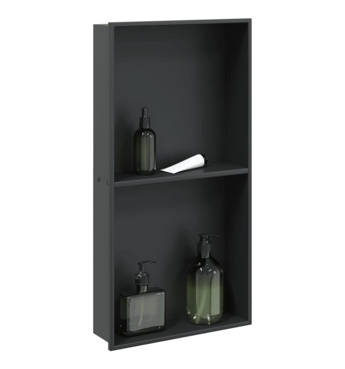 Niche de douche noir mat 32x62x9 cm acier inoxydable | Mobilier & Déco