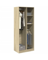 Garde-robe chêne sonoma 80x50x200 cm bois d'ingénierie | Mobilier & Déco