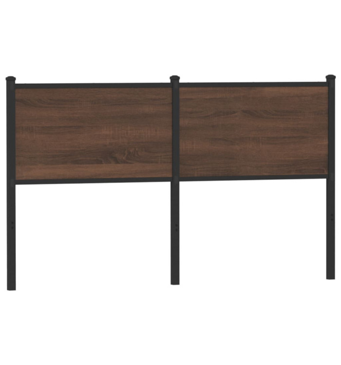 Tête de lit chêne marron 140 cm bois d'ingénierie et acier | Mobilier & Déco
