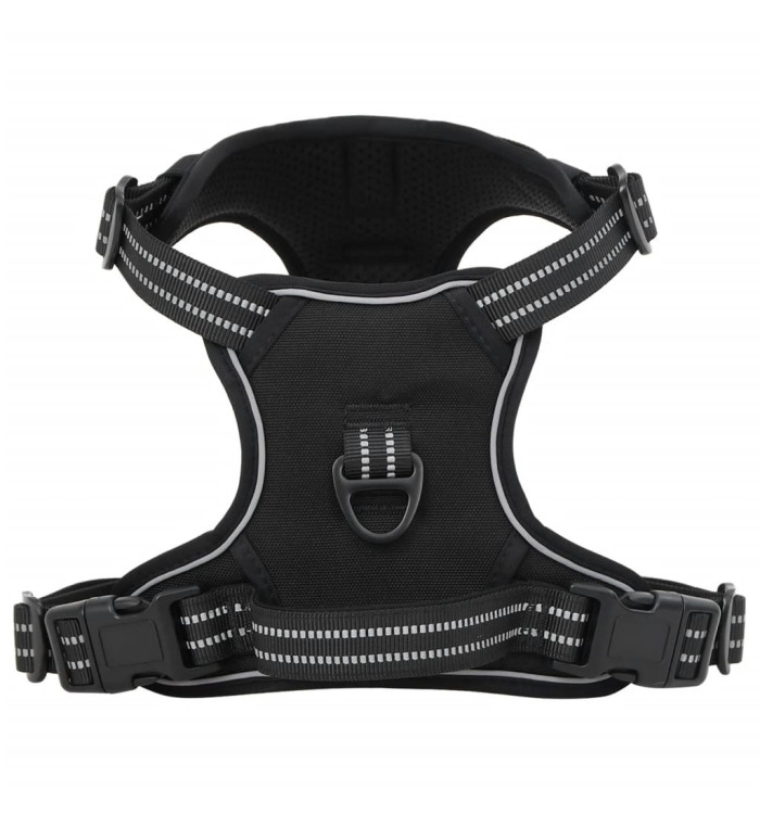 Harnais pour chien et bandes réfléchissantes réglables noir XL | Mobilier & Déco