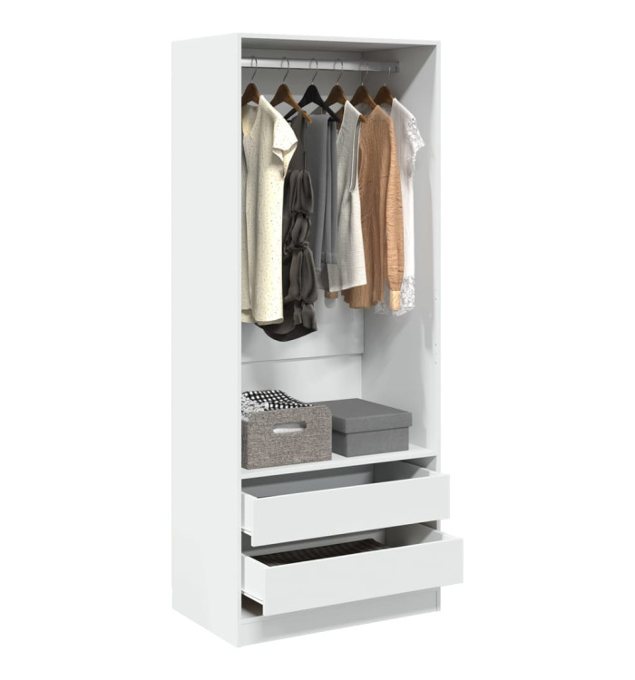 Garde-robe blanc 80x50x200 cm bois d'ingénierie | Mobilier & Déco