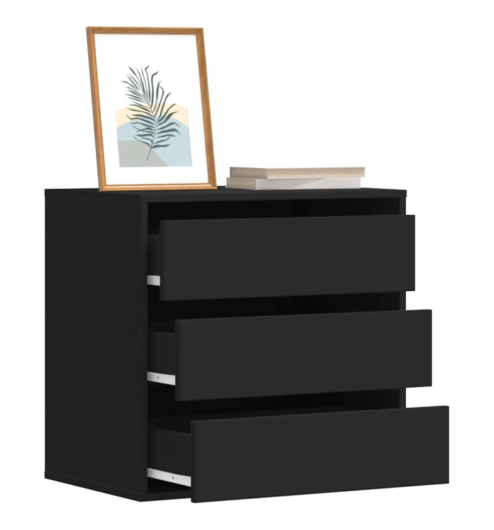 Commode d'angle noir 60x41x58 cm bois d'ingénierie | Mobilier & Déco