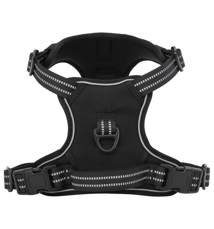 Harnais pour chien avec laisse et collier réglables noir S | Mobilier & Déco