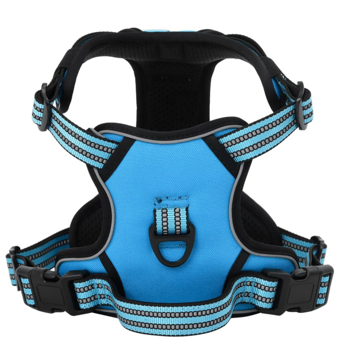 Harnais pour chien avec laisse et collier réglables bleu XL | Mobilier & Déco