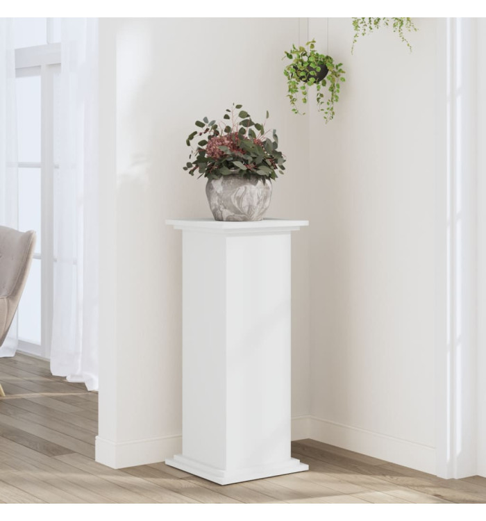 Support pour plantes blanc 33x33x80 cm bois d'ingénierie | Mobilier & Déco