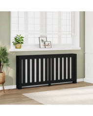 Cache-radiateur noir 175x20x82 cm bois d'ingénierie | Mobilier & Déco