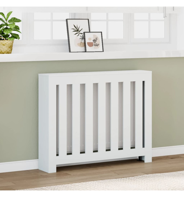 Cache-radiateur blanc 104x20x82 cm bois d'ingénierie | Mobilier & Déco