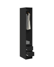 Garde-robe noir 30x50x200 cm bois d'ingénierie | Mobilier & Déco