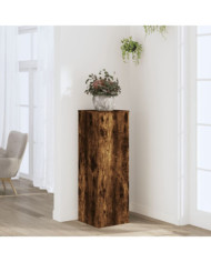Support pour plantes chêne fumé 33x33x100 cm bois d'ingénierie | Mobilier & Déco