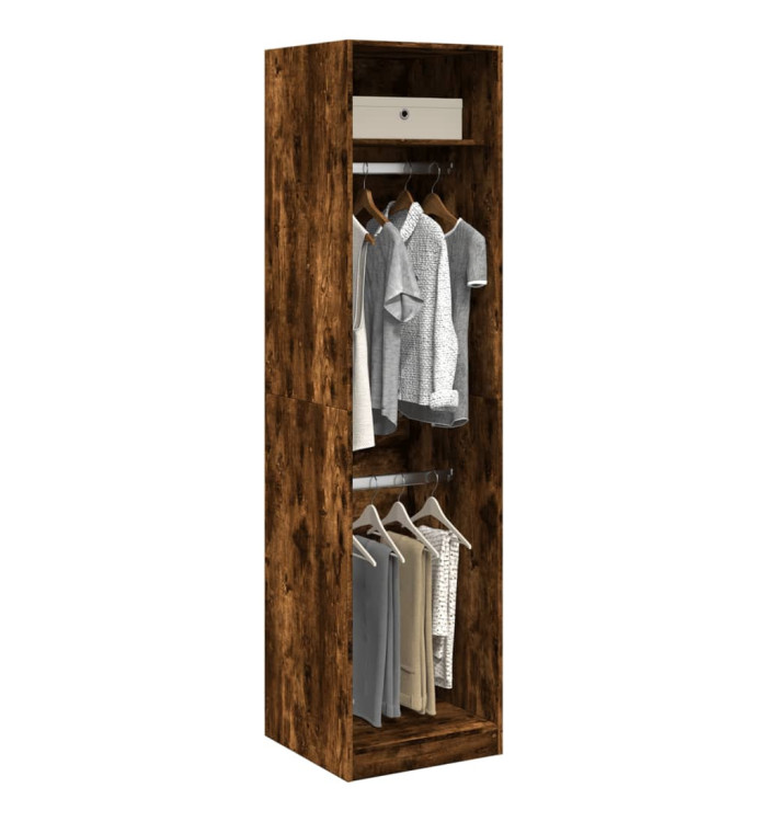 Garde-robe chêne fumé 50x50x200 cm bois d'ingénierie | Mobilier & Déco