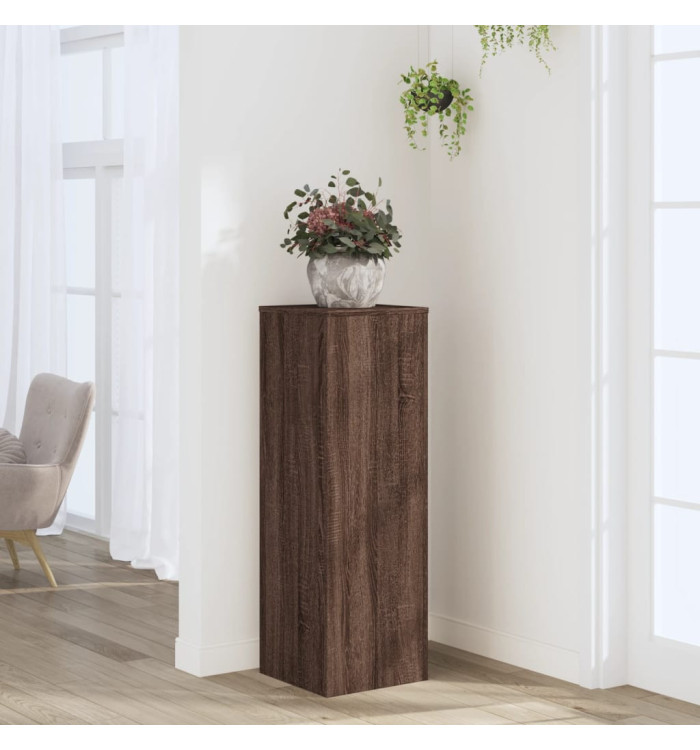 Support pour plantes chêne brun 33x33x100 cm bois d'ingénierie | Mobilier & Déco