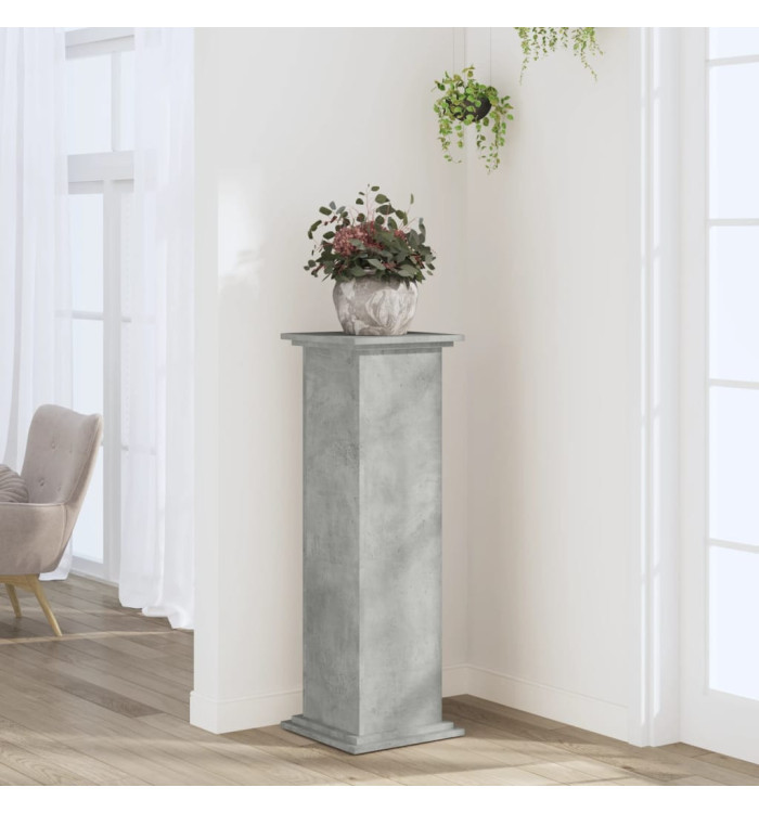 Support pour plantes gris béton 33x33x100 cm bois d'ingénierie | Mobilier & Déco