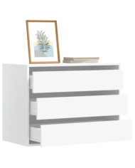 Commode d'angle blanc 80x41x58 cm bois d'ingénierie | Mobilier & Déco