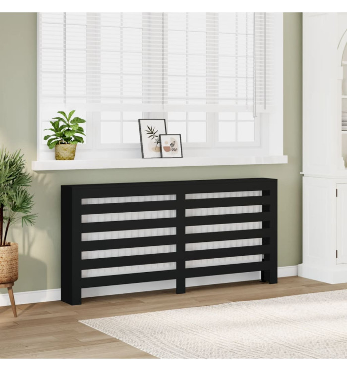 Cache-radiateur noir 175x20x82 cm bois d'ingénierie | Mobilier & Déco
