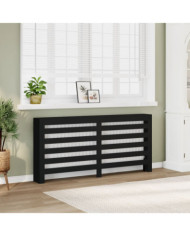 Cache-radiateur noir 175x20x82 cm bois d'ingénierie | Mobilier & Déco