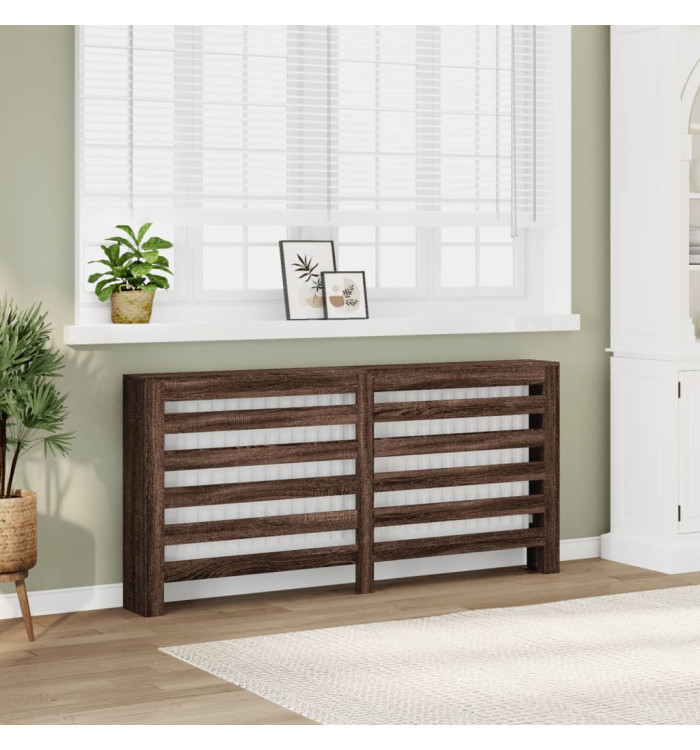 Cache-radiateur chêne marron 175x20x82 cm bois d'ingénierie | Mobilier & Déco