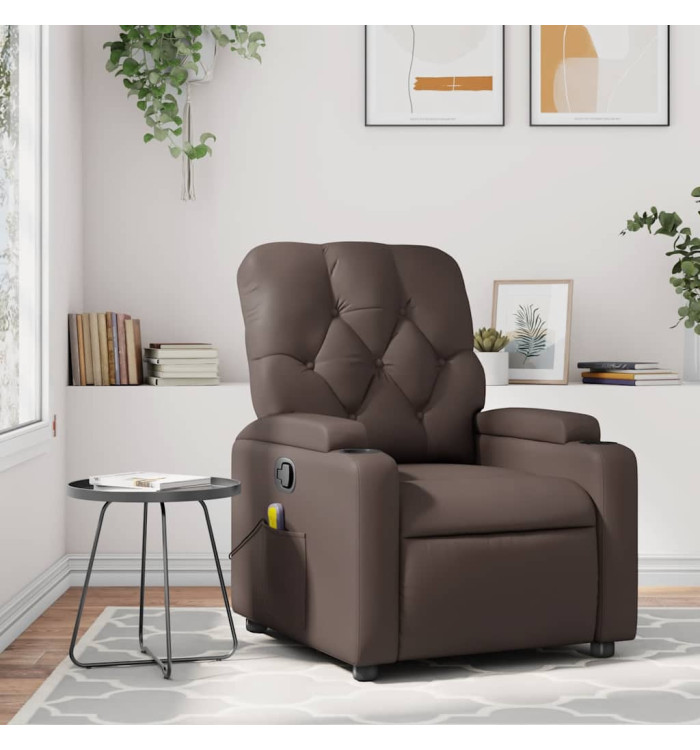 Fauteuil de massage inclinable Marron Similicuir | Mobilier & Déco