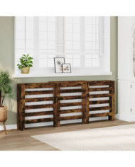 Cache-radiateur chêne fumé 205x21,5x83,5 cm bois d'ingénierie | Mobilier & Déco