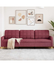 Canapé à 3 places Rouge bordeaux 210 cm Tissu | Mobilier & Déco
