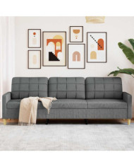 Canapé à 3 places Gris foncé 210 cm Tissu | Mobilier & Déco