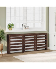 Cache-radiateur chêne marron 205x21,5x83,5 cm bois d'ingénierie | Mobilier & Déco