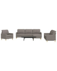 Ensemble de canapés 4 pcs avec repose-pied taupe tissu | Mobilier & Déco