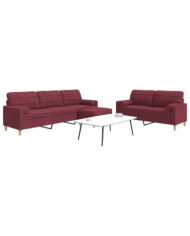 Ensemble de canapés 3 pcs repose-pied et coussins décoratifs | Mobilier & Déco