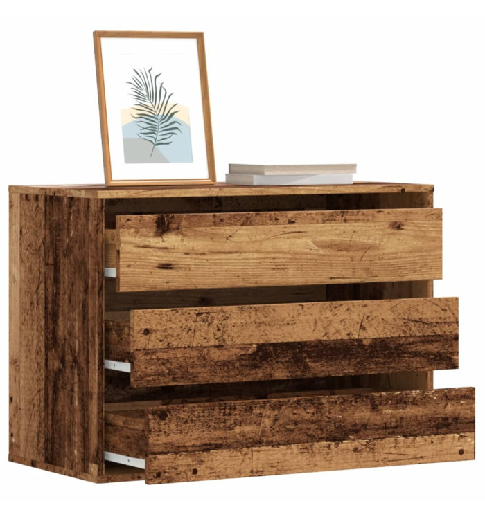 Commode d'angle vieux bois 80x41x58 cm bois d'ingénierie | Mobilier & Déco