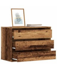Commode d'angle vieux bois 80x41x58 cm bois d'ingénierie | Mobilier & Déco