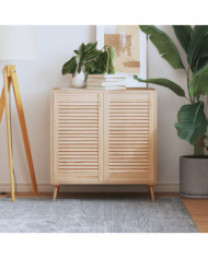 Portes d'armoire à persiennes 2pcs 69x39,4cm bois de pin massif | Mobilier & Déco