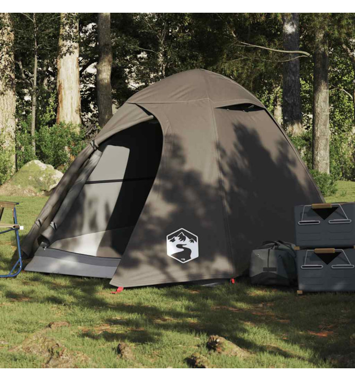 Tente de camping à dôme 2 personne marron imperméable | Mobilier & Déco