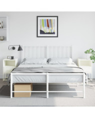 Tables de chevet 2 pcs blanc 36x39x60,5 cm acier | Mobilier & Déco