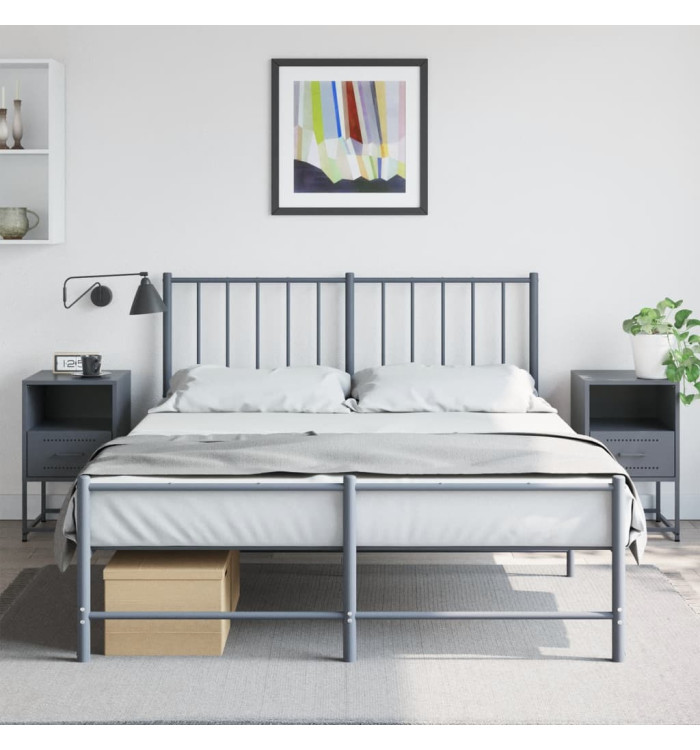 Tables de chevet 2 pcs anthracite 36x39x60,5 cm acier | Mobilier & Déco