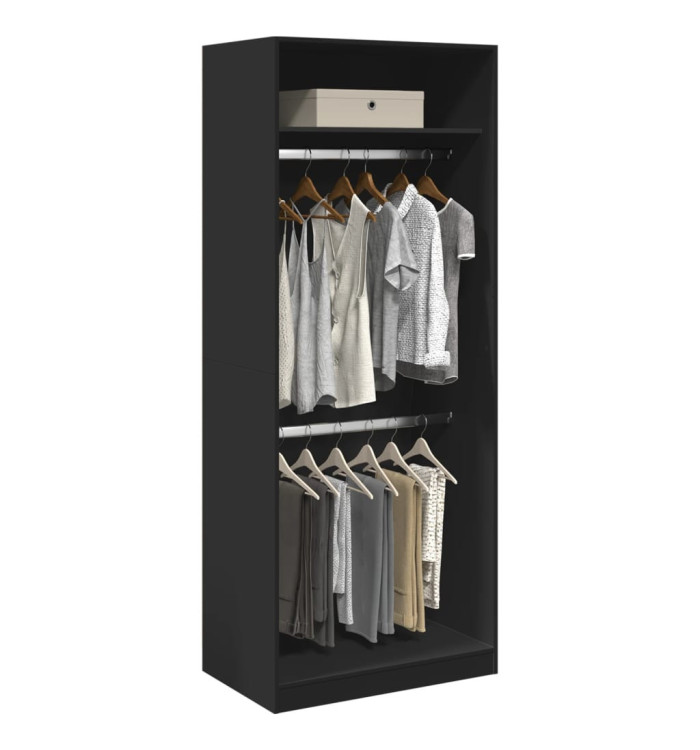 Garde-robe noir 80x50x200 cm bois d'ingénierie | Mobilier & Déco