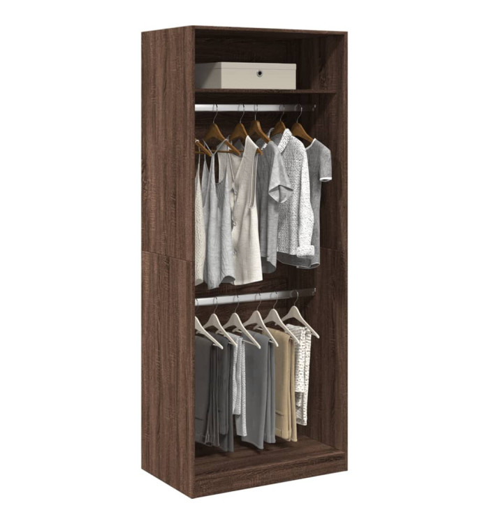 Garde-robe chêne marron 80x50x200 cm bois d'ingénierie | Mobilier & Déco