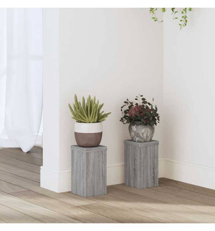 Supports pour plantes 2 pcs sonoma gris bois d'ingénierie | Mobilier & Déco