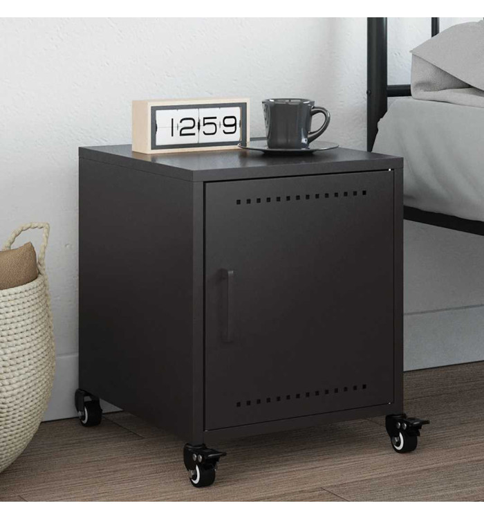 Table de chevet noir 36x39x43,5 cm acier | Mobilier & Déco