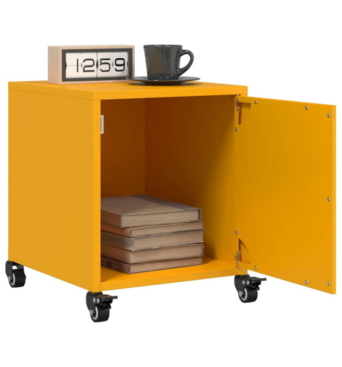 Tables de chevet 2 pcs jaune moutarde 36x39x43,5 cm acier | Mobilier & Déco