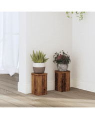Supports pour plantes 2 pcs vieux bois bois d'ingénierie | Mobilier & Déco
