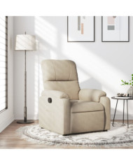 Fauteuil inclinable crème tissu microfibre | Mobilier & Déco
