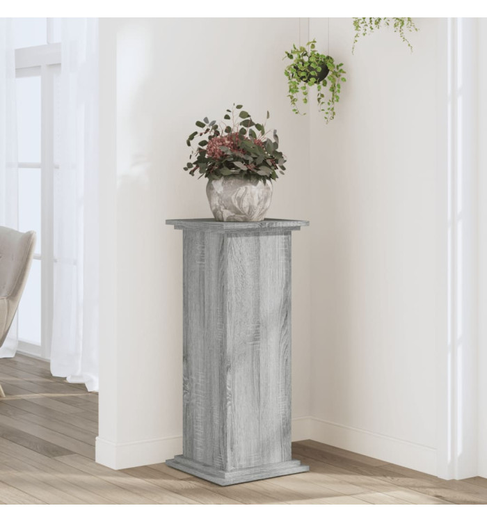 Support pour plantes sonoma gris 33x33x80 cm bois d'ingénierie | Mobilier & Déco