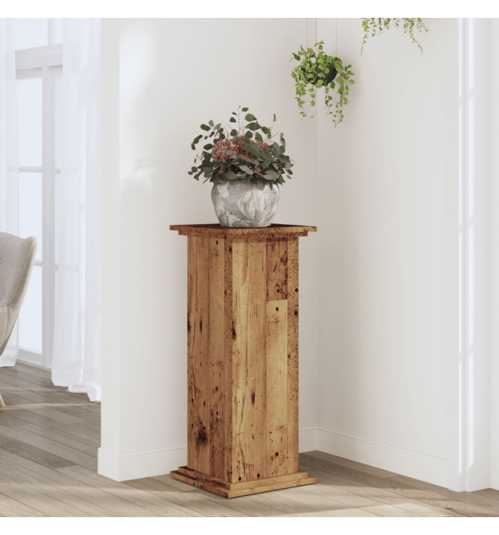 Support pour plantes vieux bois 33x33x80 cm bois d'ingénierie | Mobilier & Déco