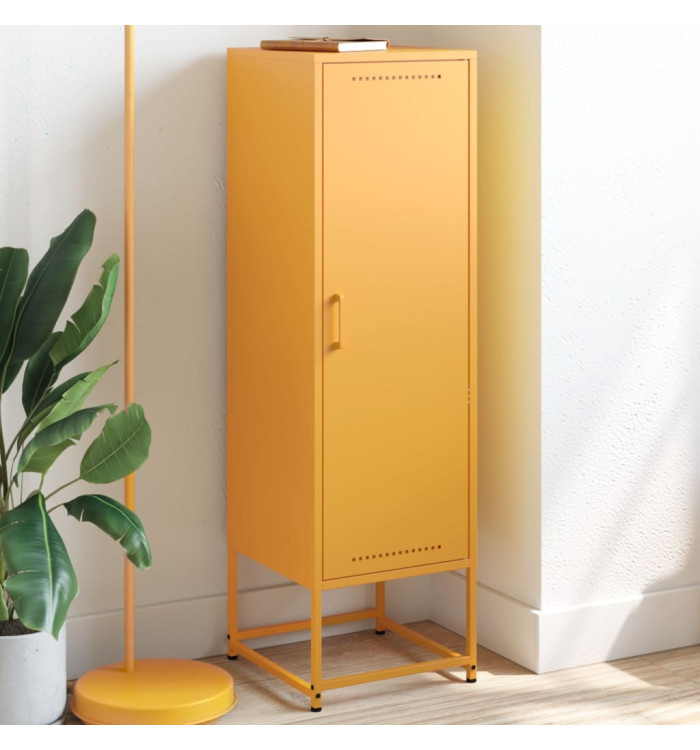 Buffet jaune moutarde 36x39x123 cm acier | Mobilier & Déco